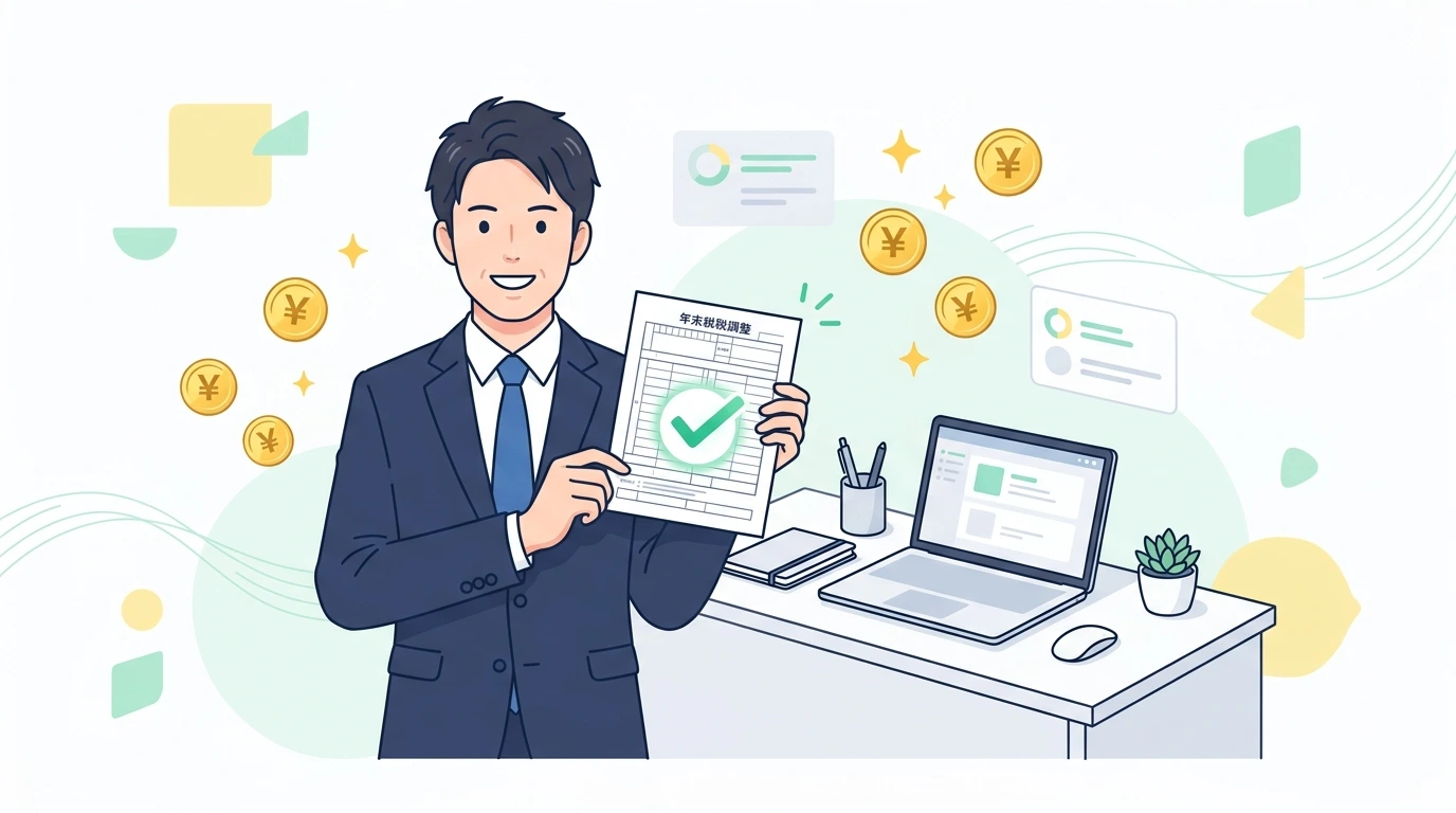 【図解】年末調整とは？確定申告との違いや対象者をわかりやすく解説のイメージイラスト
