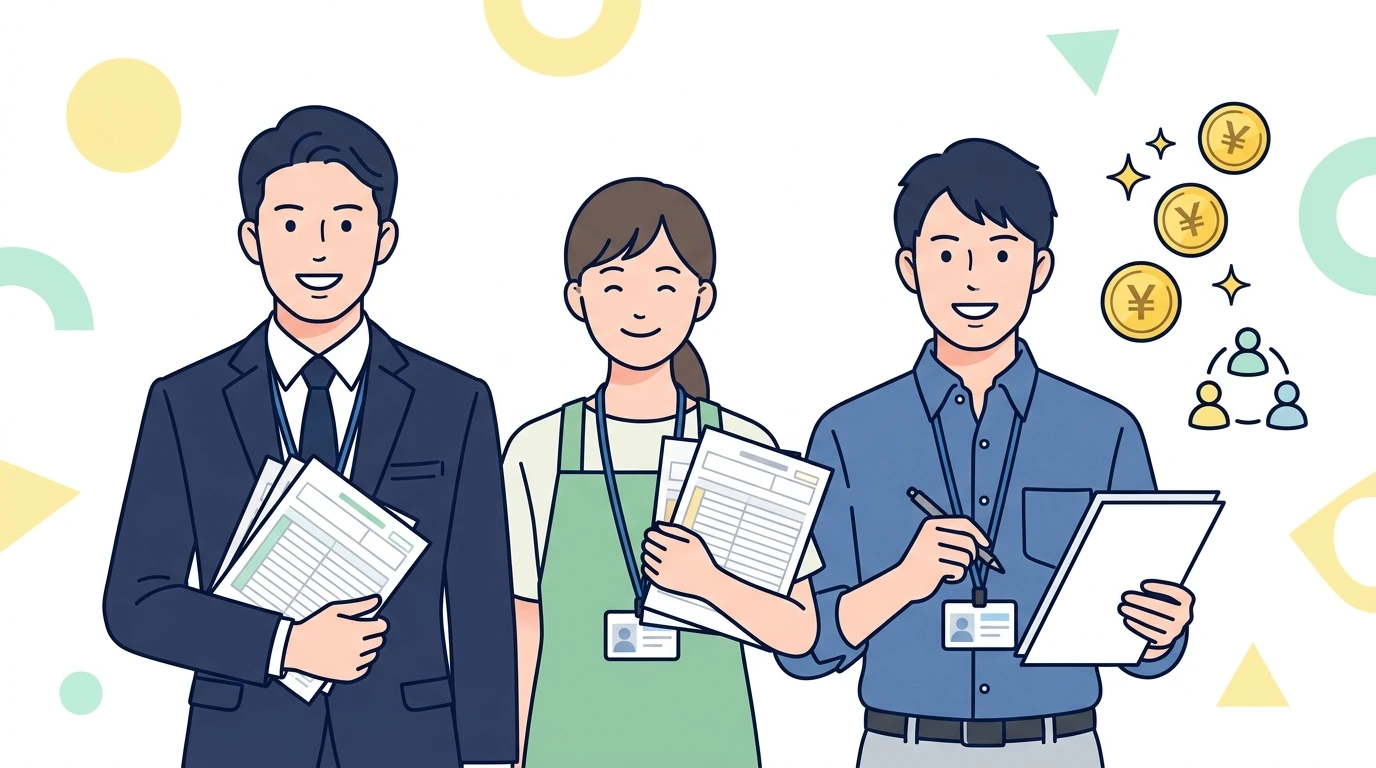 【図解】年末調整とは?確定申告との違いや対象者をわかりやすく解説の制度・手続きイメージイラスト