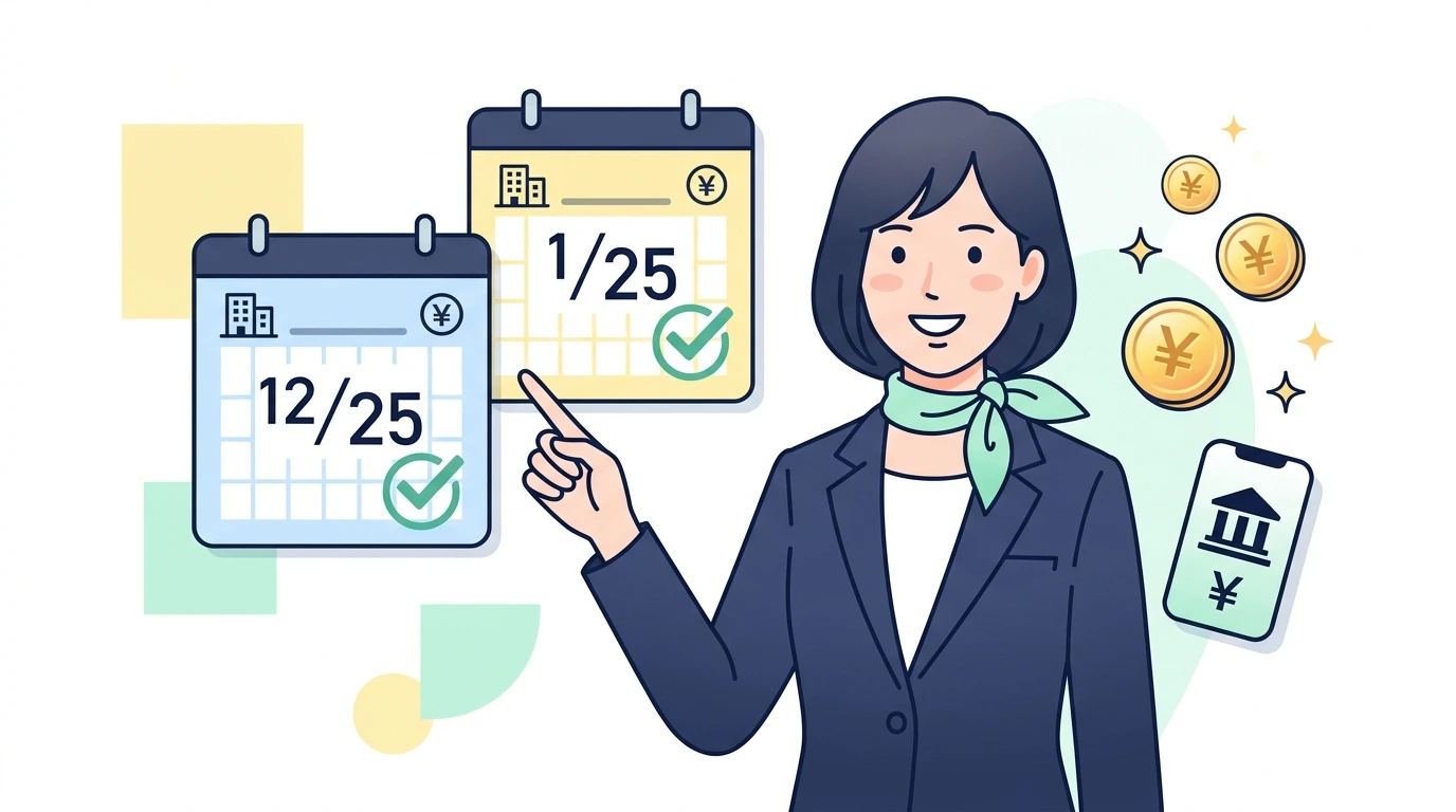 年末調整の還付金はいつ振り込まれる?平均いくら戻るのか計算方法を解説の制度・手続きイメージイラスト