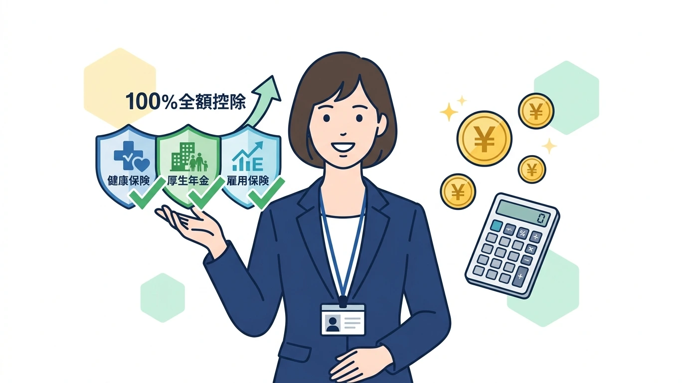 社会保険料はなぜ高い？計算方法（標準報酬月額）と年末調整での控除の仕組みのイメージイラスト