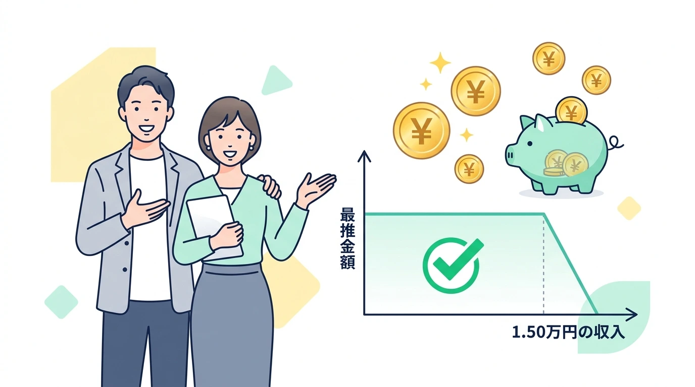 配偶者控除・配偶者特別控除の年収の壁!150万・201万のボーダーラインの計算・シミュレーションイメージイラスト
