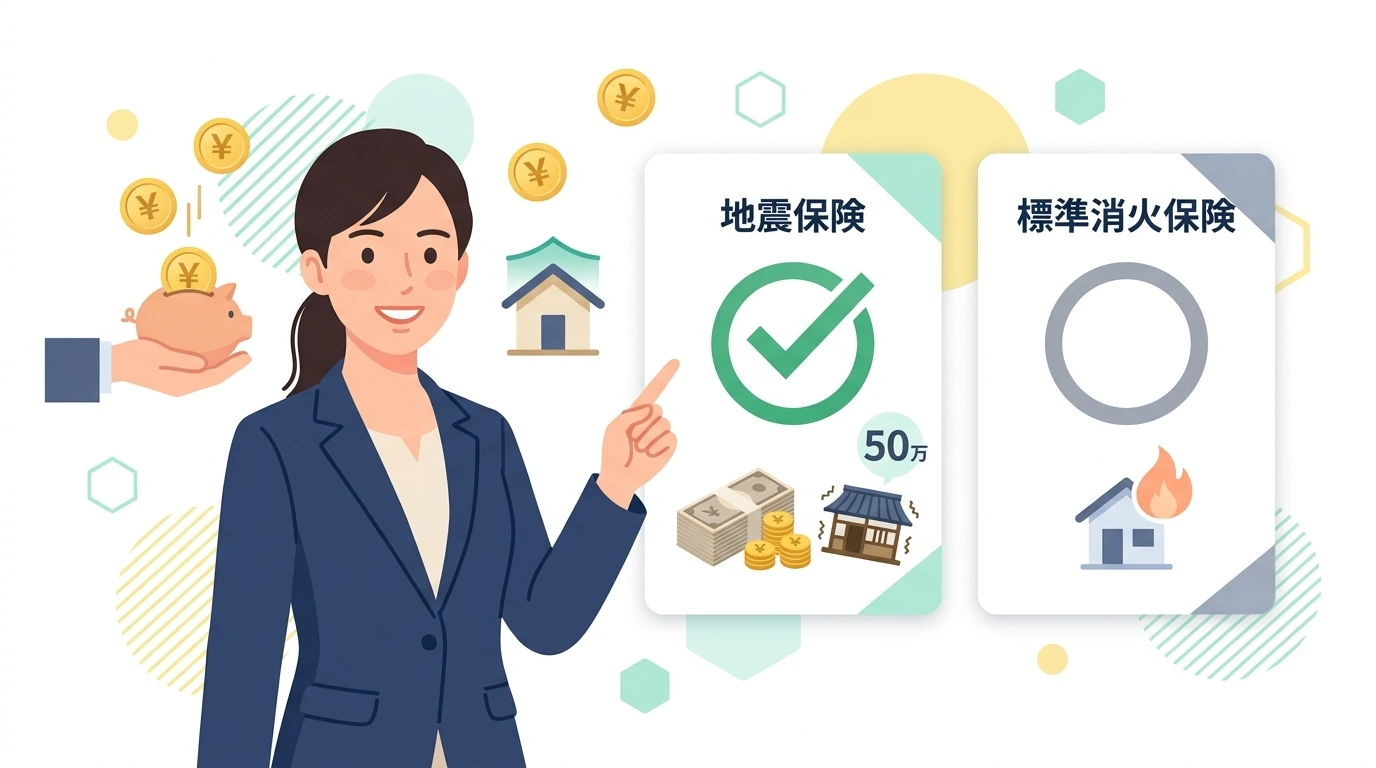 地震保険料控除の対象は?年末調整での書き方と火災保険の扱いの制度・手続きイメージイラスト
