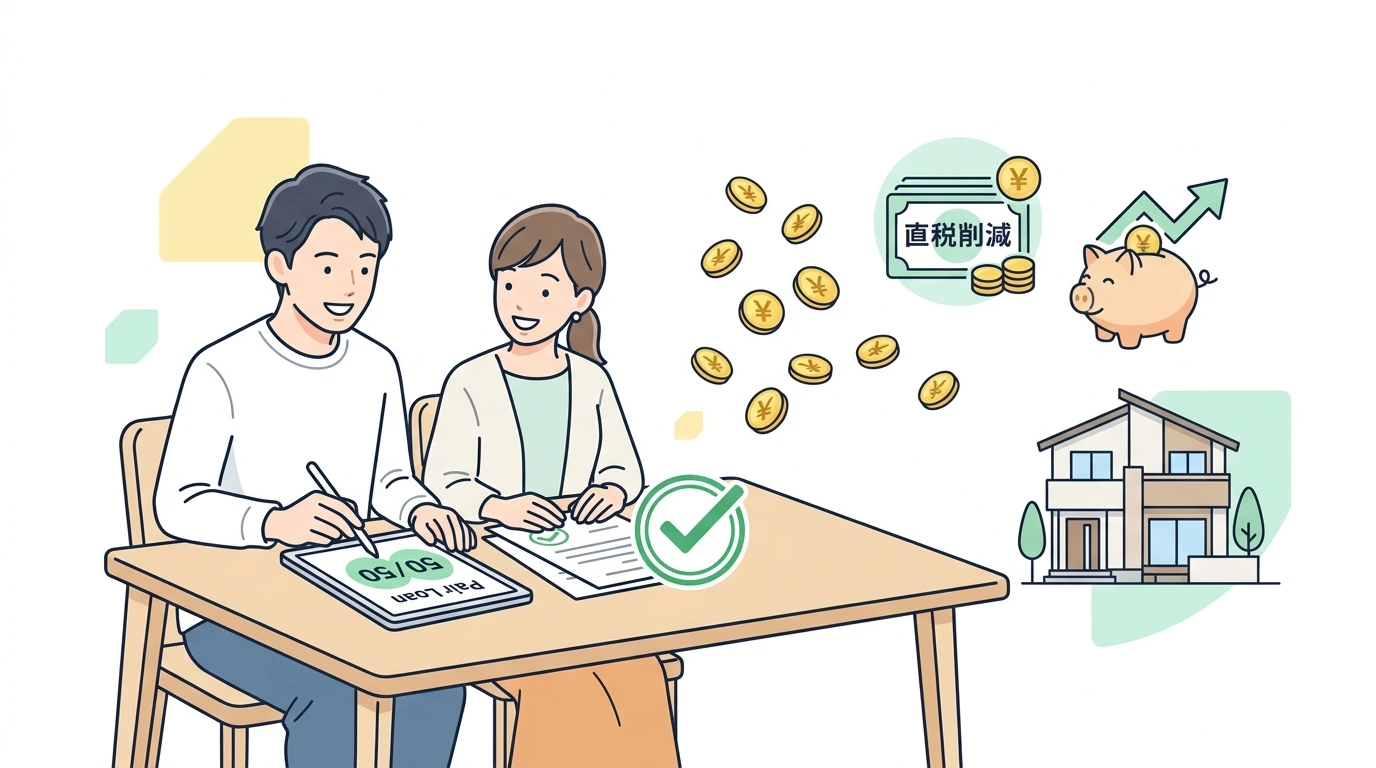 住宅ローン控除2年目以降は年末調整で！必要書類と申告書の書き方ガイドの完了・申告イメージイラスト