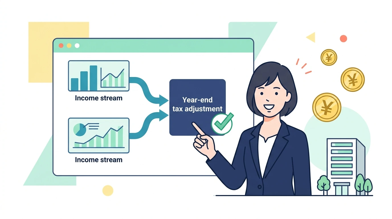 転職した年の年末調整はどうする？前職の源泉徴収票がない・間に合わない時の対処法の制度・手続きイメージイラスト