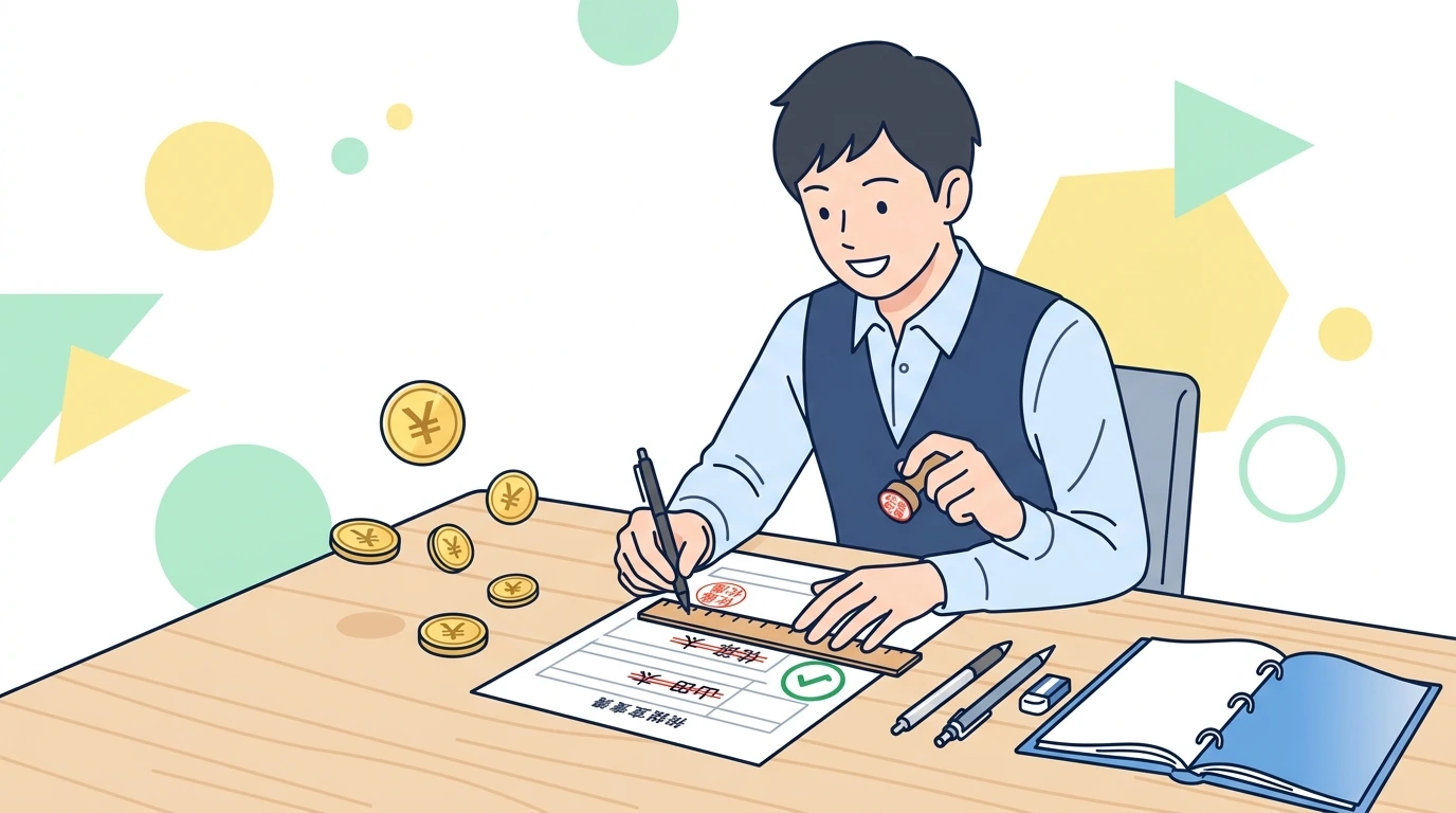 年末調整の書類を書き間違えた！訂正印のルールと提出後に気づいたときの直し方のイメージイラスト