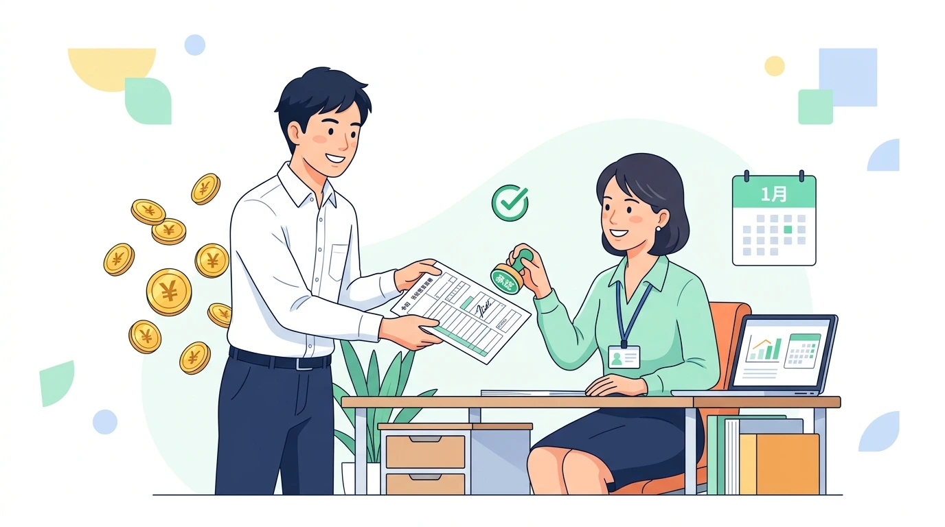 年末調整の書類を書き間違えた!訂正印のルールと提出後に気づいたときの直し方の計算・シミュレーションイメージイラスト