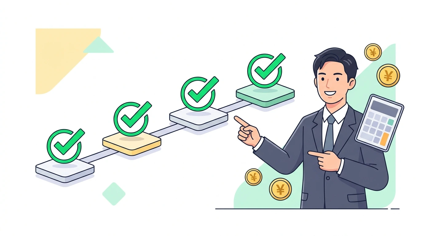年収の壁を全部まとめて整理する。100万・103万・106万・130万・150万・201万円の違いの制度・手続きイメージイラスト