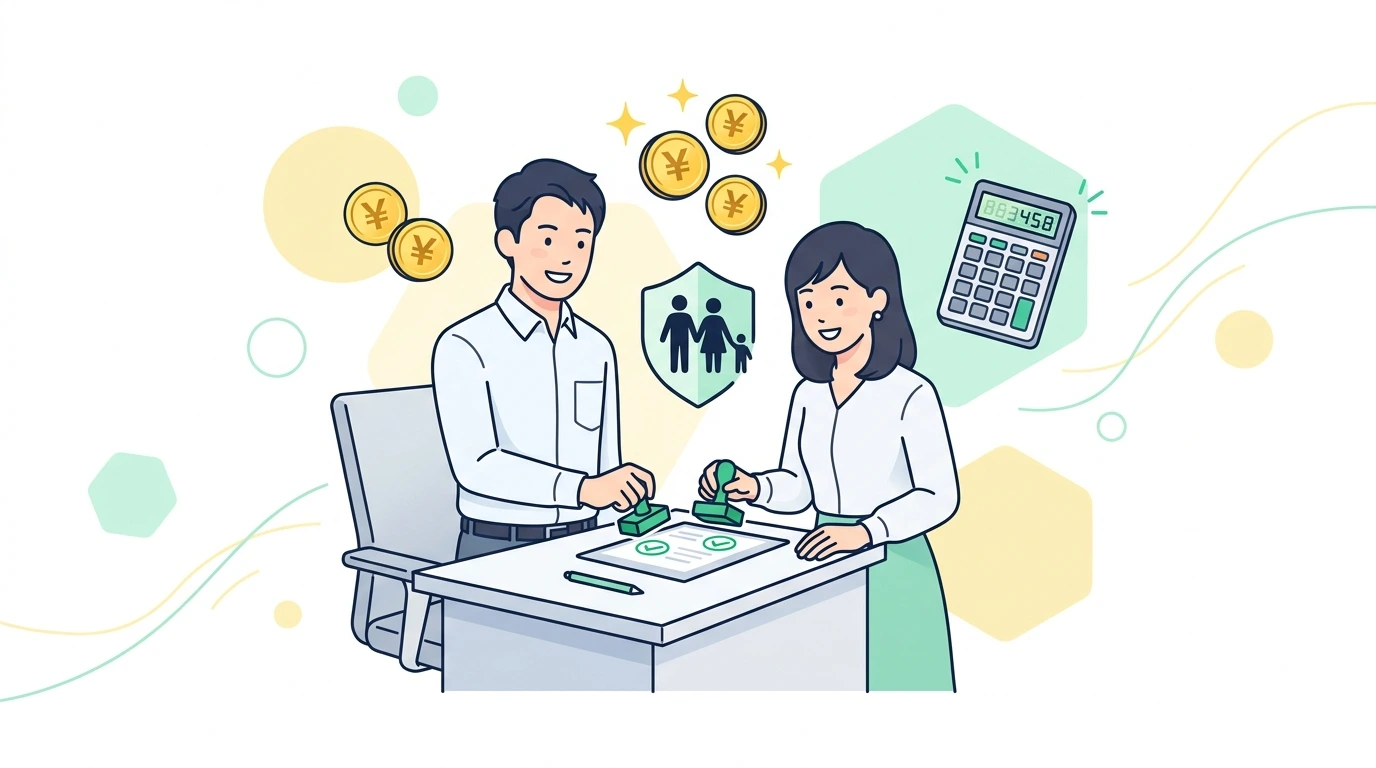 夫婦とも正社員でも配偶者控除は使えるか。共働き世帯の年末調整と手取りの増やし方の計算・シミュレーションイメージイラスト