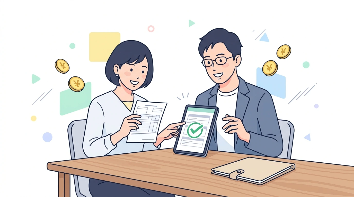 年の途中で結婚した人の年末調整。12月31日に入籍しても1年分の配偶者控除は満額かの計算・シミュレーションイメージイラスト