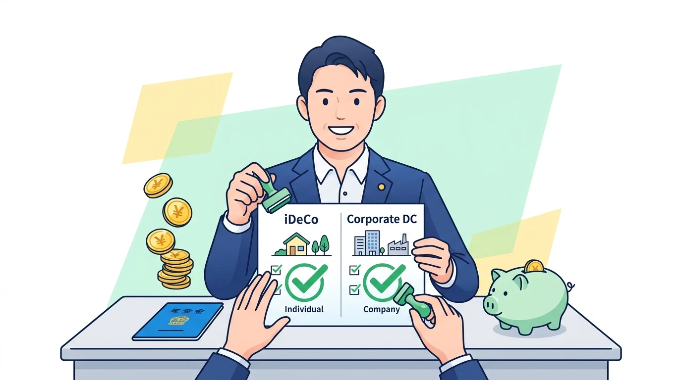 会社の「企業型DC（企業型確定拠出年金）」や「マッチング拠出」をしている人の年末調整の書き方のイメージイラスト