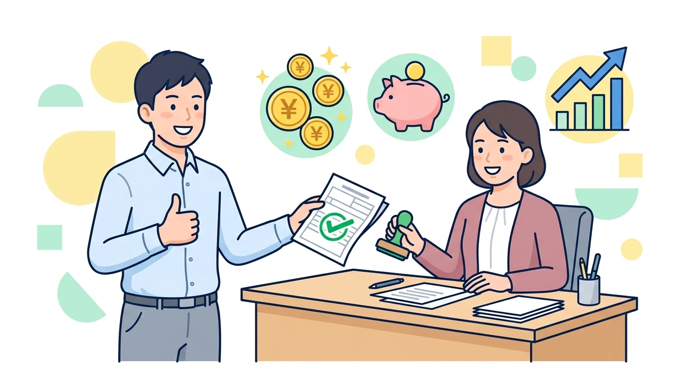 源泉徴収票が届かない時も還付金を1円も減らさない全対処法の完了・申告イメージイラスト