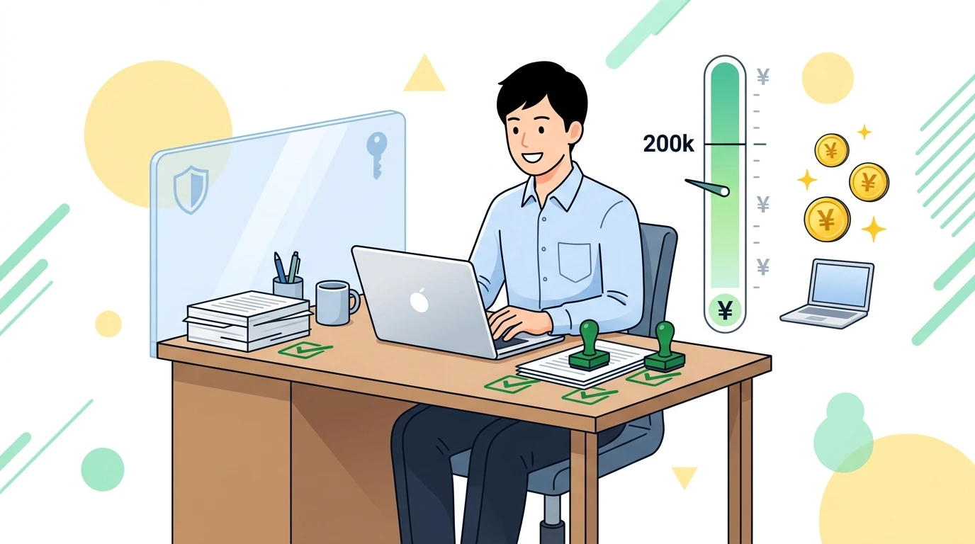 【副業サラリーマンの年末調整】副業収入は年末調整で会社に申告する？20万円以下なら会社に言わなくていい？のイメージイラスト