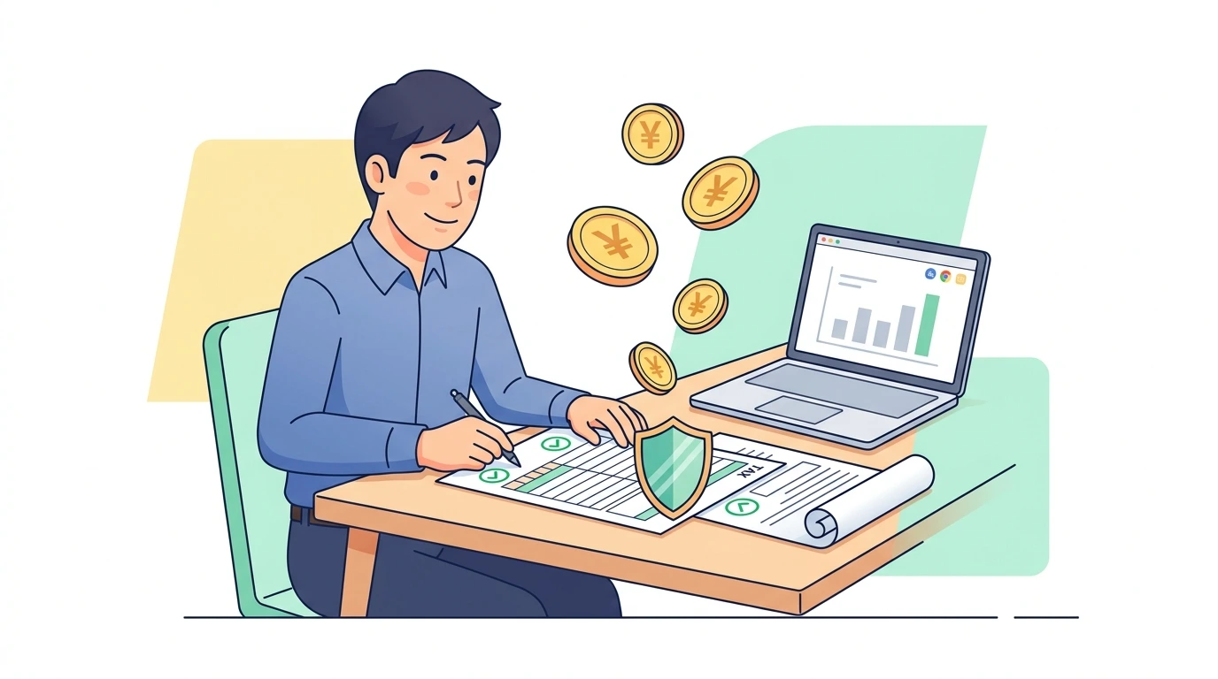 【副業サラリーマンの年末調整】副業収入は年末調整で会社に申告する?20万円以下なら会社に言わなくていい?の制度・手続きイメージイラスト