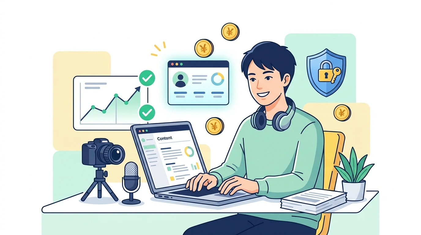 ブログ・YouTube・アフィリエイト・note販売で稼いだ副業収入の年末調整・確定申告ルールのイメージイラスト