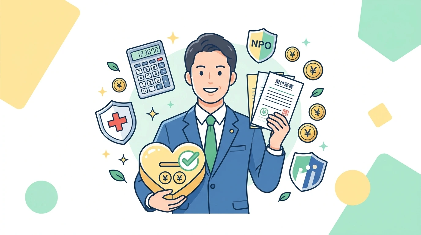 認定NPO法人や日本赤十字社、政治団体への寄付金は年末調整できる？「寄附金控除」の確定申告ルールのイメージイラスト