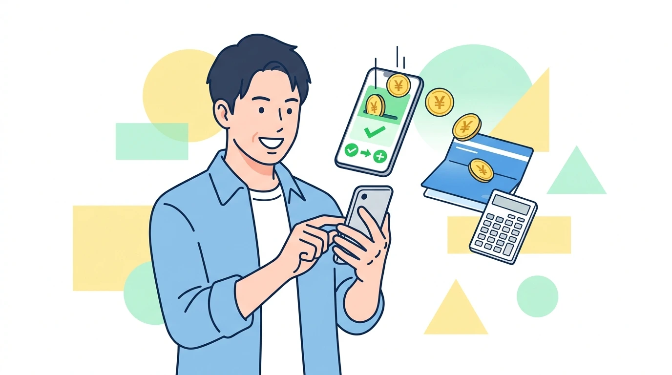 掛け持ちフリーターの年末調整と乙欄の還付金【源泉徴収票】の計算・シミュレーションイメージイラスト
